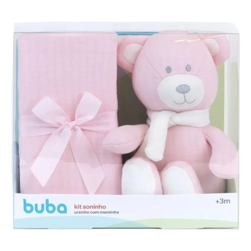 Kit Soninho Ursinho com Mantinha Rosa Buba 22992