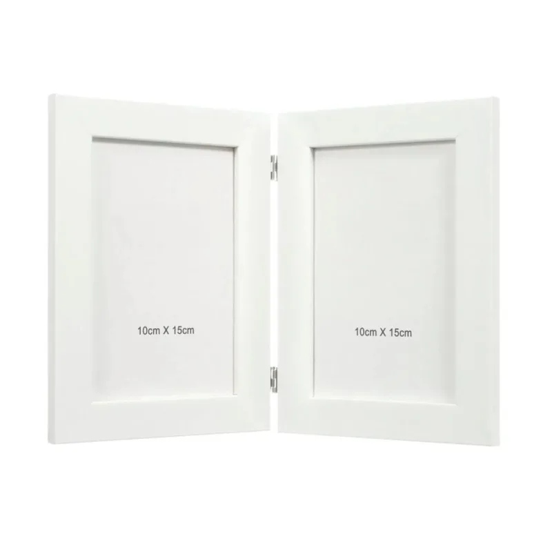 Porta Retrato Duplo 10x15 Mdf Branco - LC