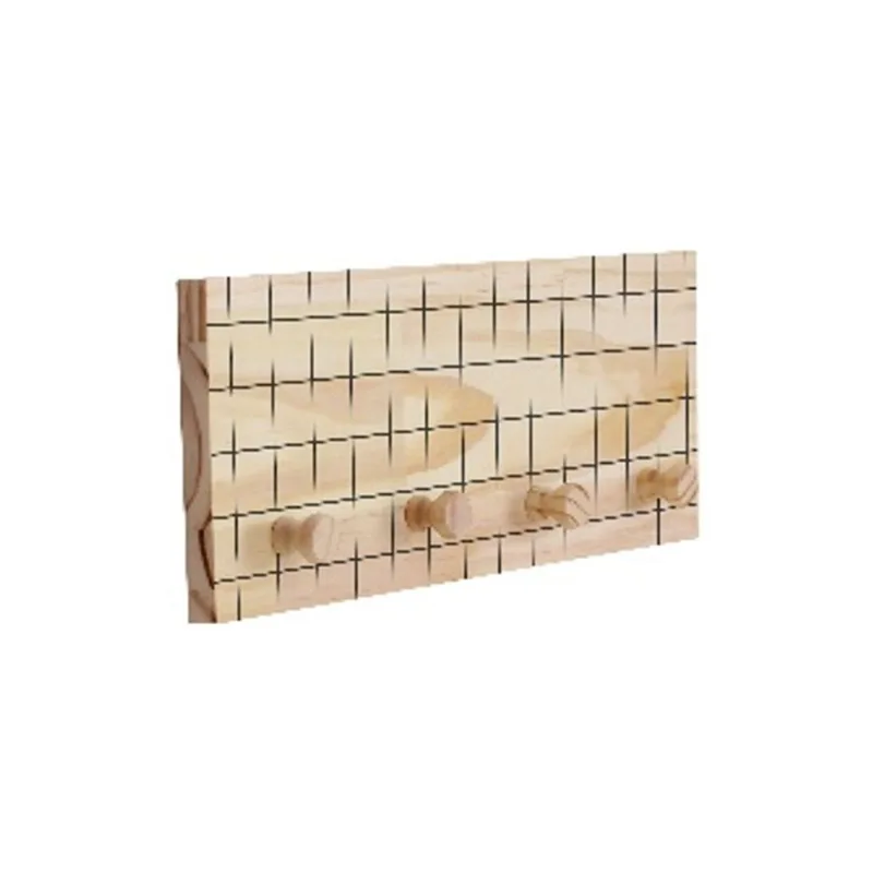 Cabideiro com4 Pinos em Pinus 40x15cm Bege Ornella Decor - Design Up Living