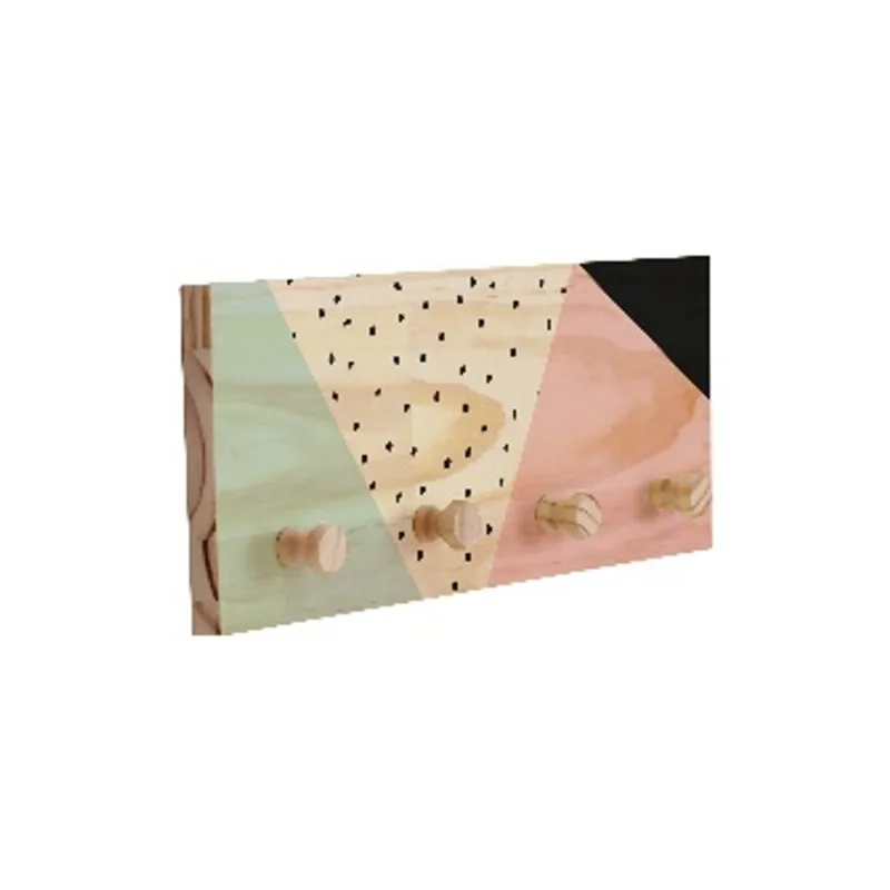Cabideiro com4 Pinos em Pinus 40x15cm Geométrico Ornella Decor - Design Up Living