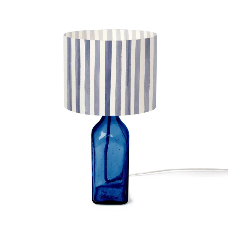Luminária de Mesa Garrafa Quadrada Azul Ornella