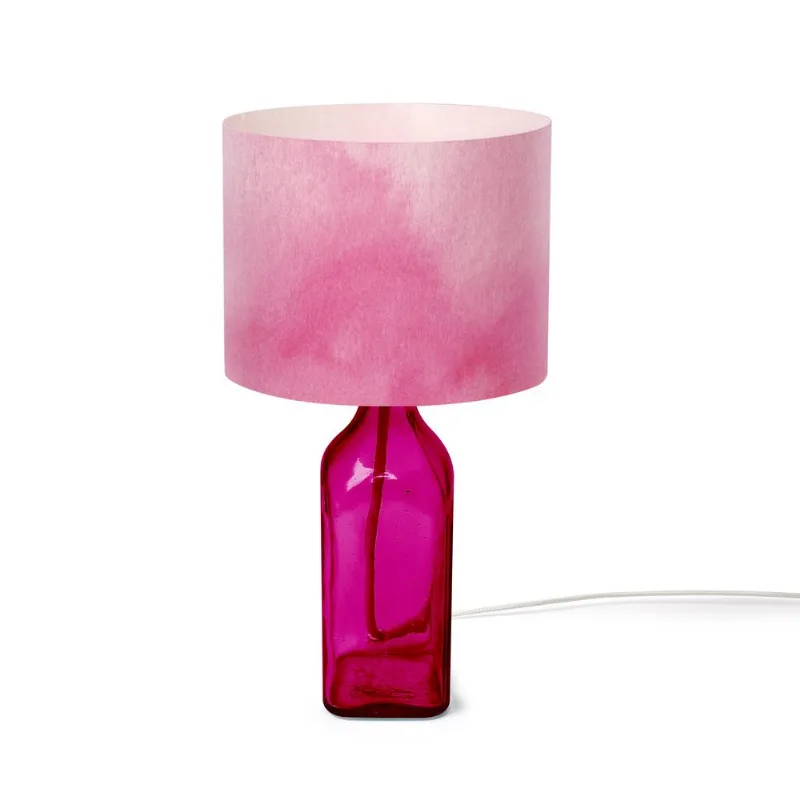 Luminária de Mesa Garrafa Quadrada Rosa Ornella
