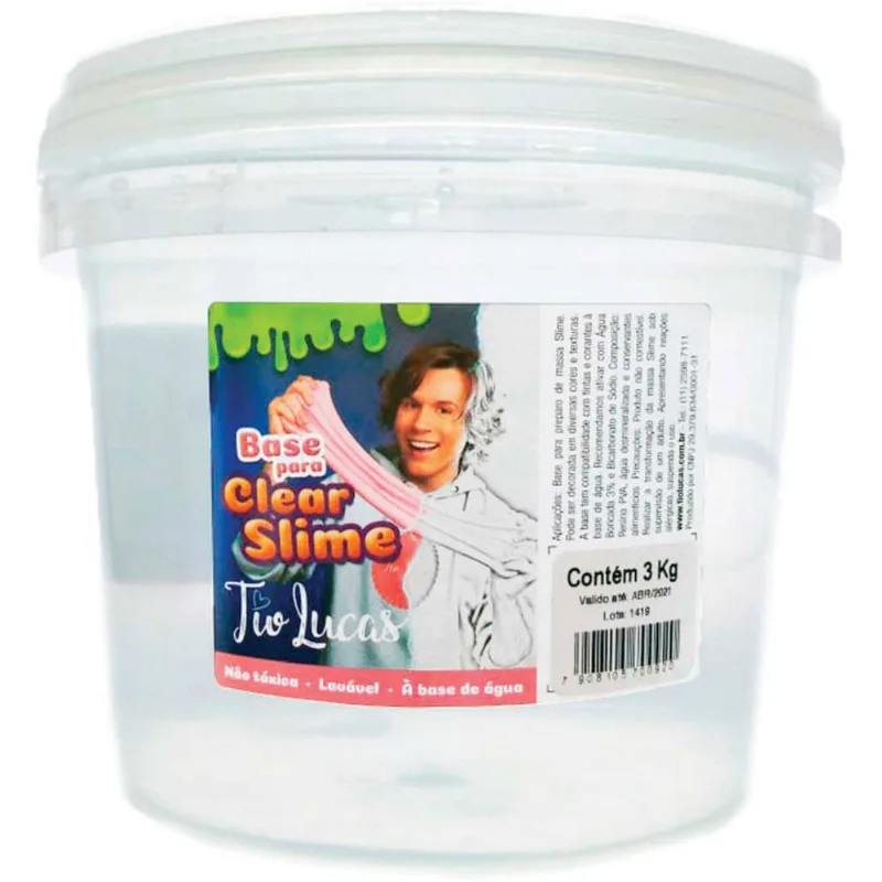 Base para Slime - 3 Kg - Clear Slime - Tio Lucas - Reval