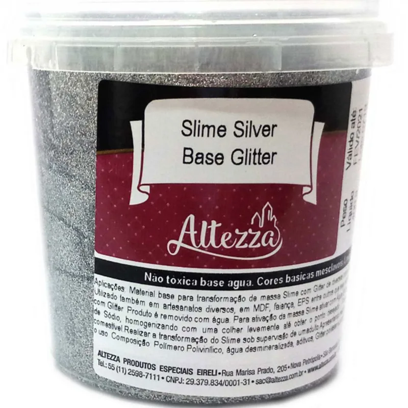 Base para Slime - 400 Gramas - Slime Silver - Base Glitter - Reval