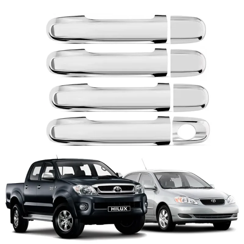 Aplique Cromado Maçaneta Toyota Corolla 2002 À 2014 Hilux 2005 À 2015 4 Portas