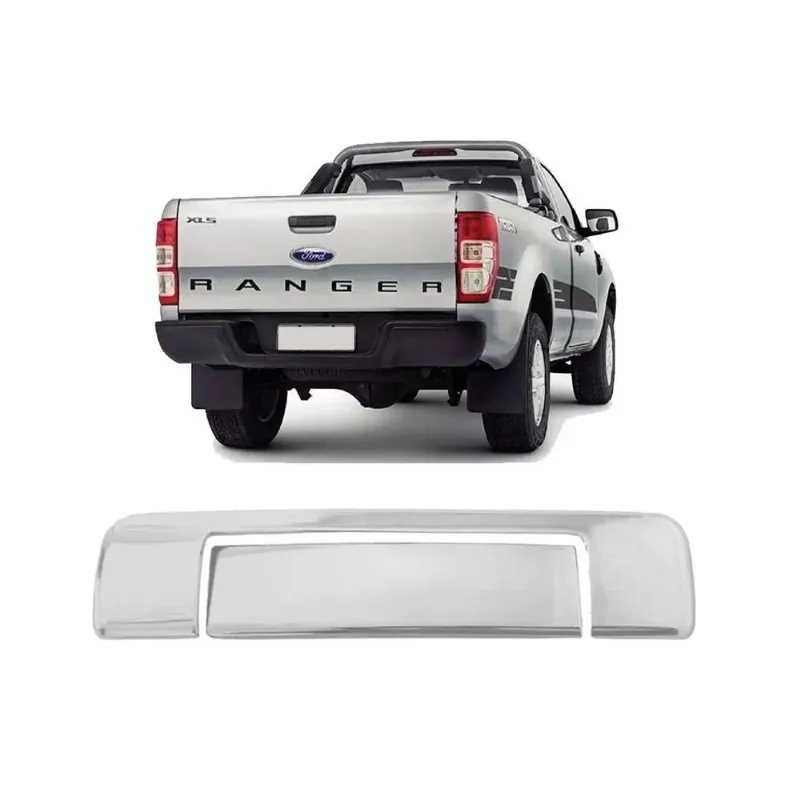 Aplique Cromado Maçaneta Tampa Traseira (s/ Furo) Ford Ranger 2013 À 2016