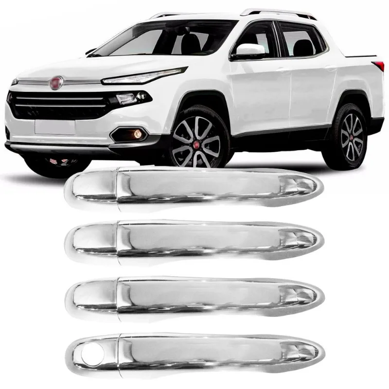 Aplique Cromado Maçaneta Fiat Toro 2016 À 2022 4 Portas