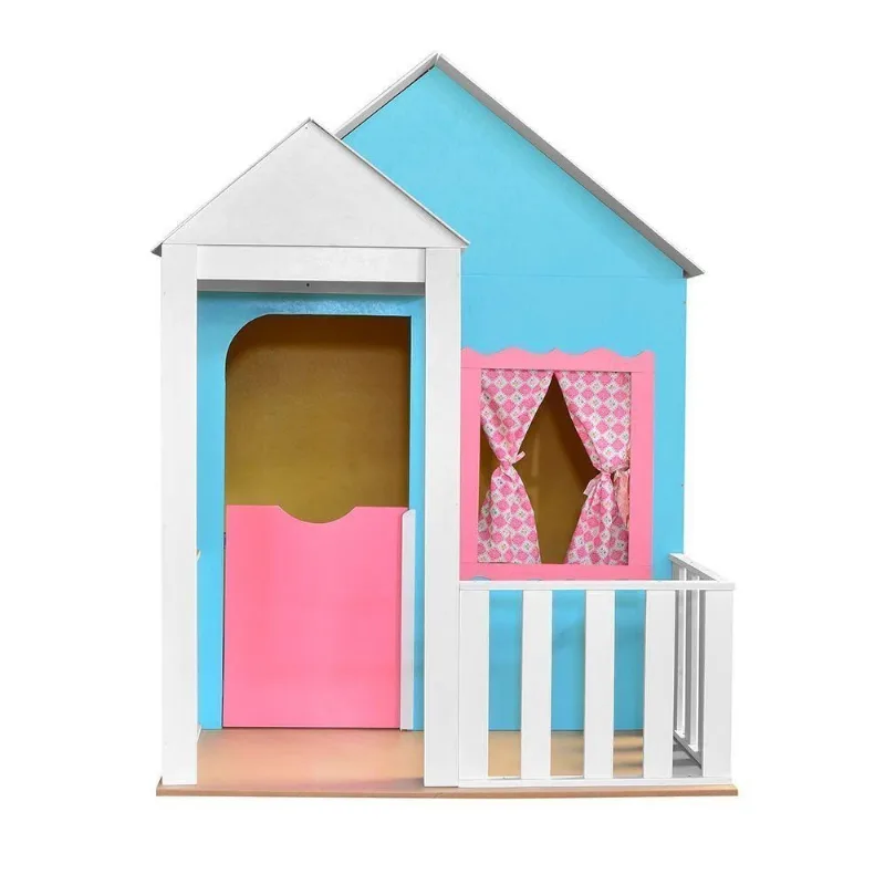 Casinha de Brinquedo com Cercado Azul e Rosa Criança Feliz - Gran Belo