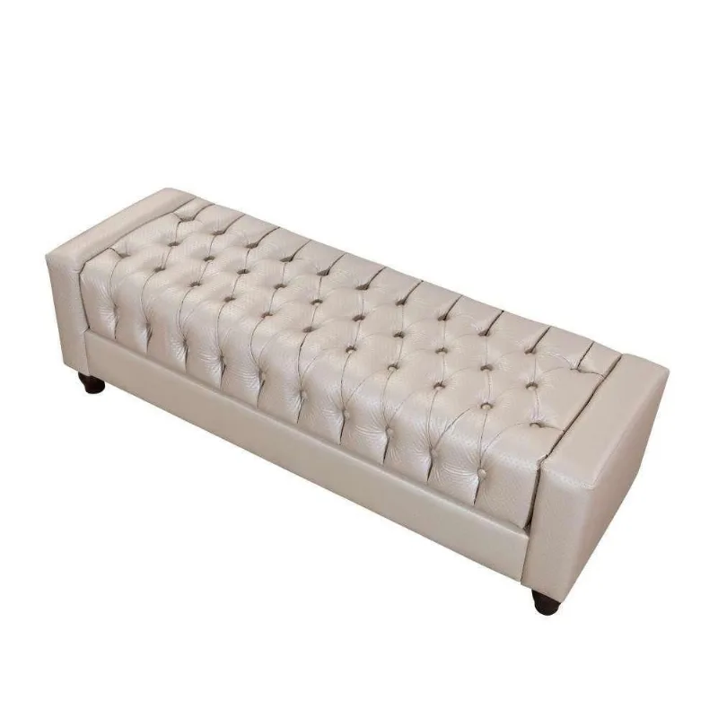 Puff com Pés de Madeira Paris 1,40 Tcs-355 Branco Perfan - Gran Belo