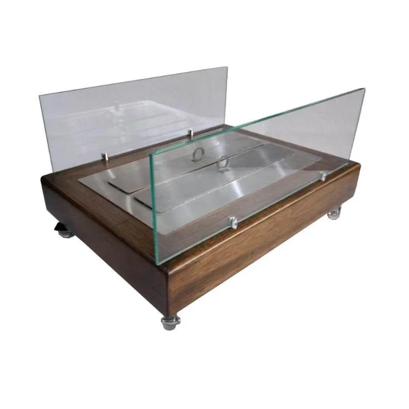 Lareira Ecológica A Álcool 92° C/queimador Duplo De 40cm Madeira - Classe A - Gran Belo