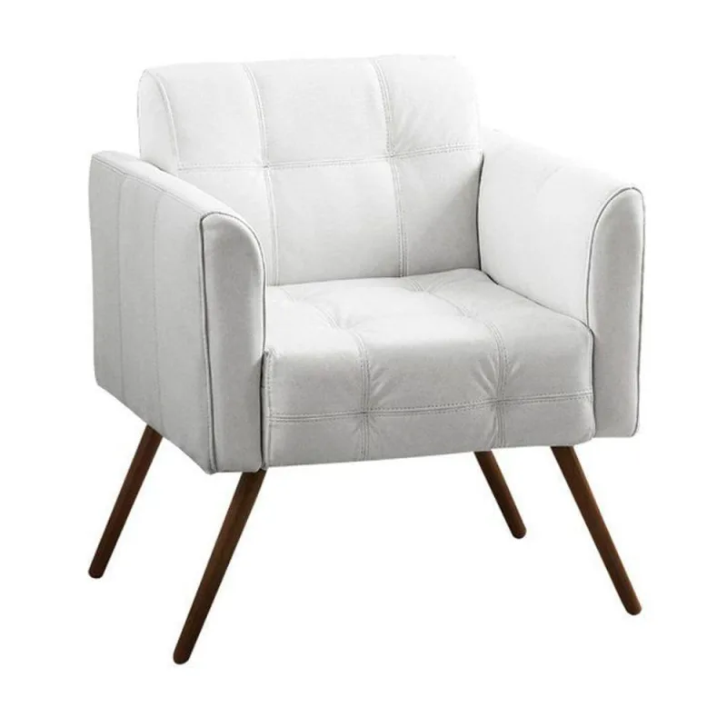 Poltrona Decorativa Bia Couro Branco - Gran Belo