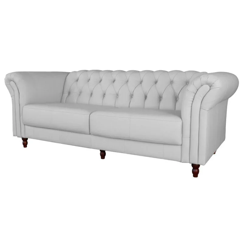 Sofá 2 Lugares 180cm Couro Branco - Gran Belo - Móveis