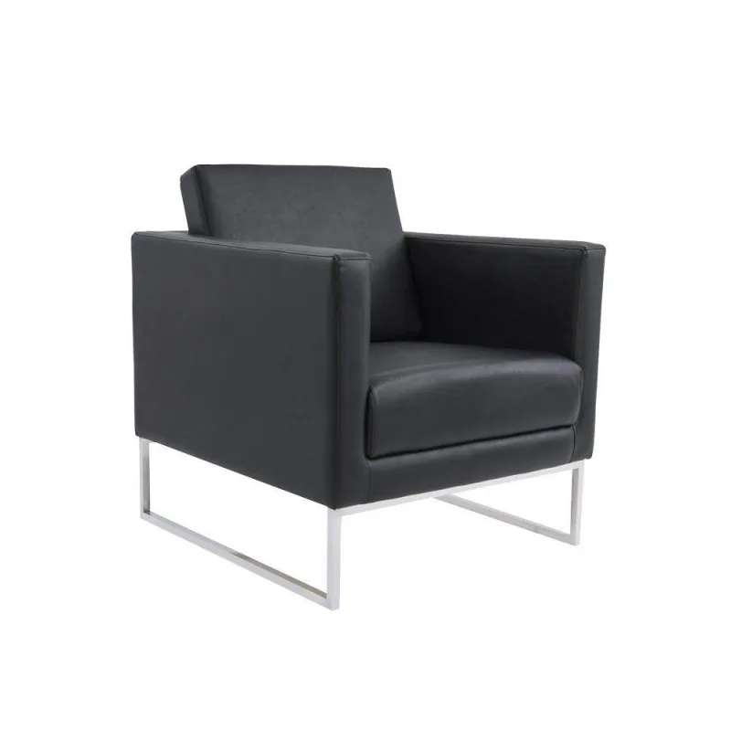 Poltrona Decorativa Julia 70cm Courotex Preto - Gran Belo
