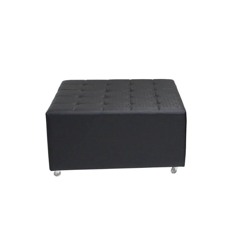 Puff Decorativo Lowa 95cm C/Rodízio Cipatex Preto - Gran Belo - Gran Belo