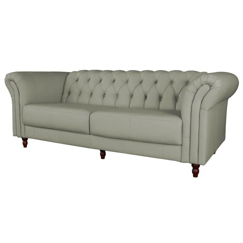 Sofá 3 Lugares 220cm Couro Fendi - Gran Belo - Móveis