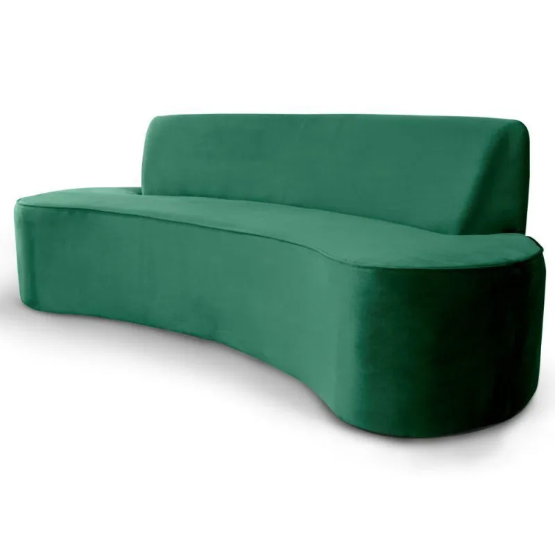 Sofá 3 Lugares Sala de Estar 210 Cm Bélgica Veludo Verde - Gran Belo