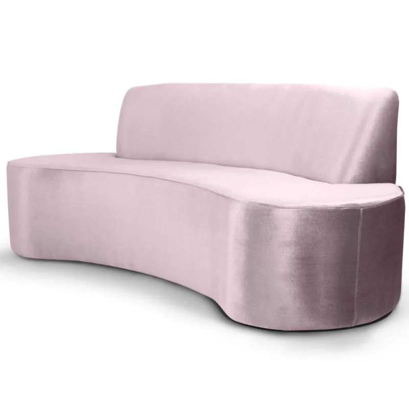 Sofá 3 Lugares Sala de Estar 180 Cm Bélgica Veludo Rosê - Gran Belo