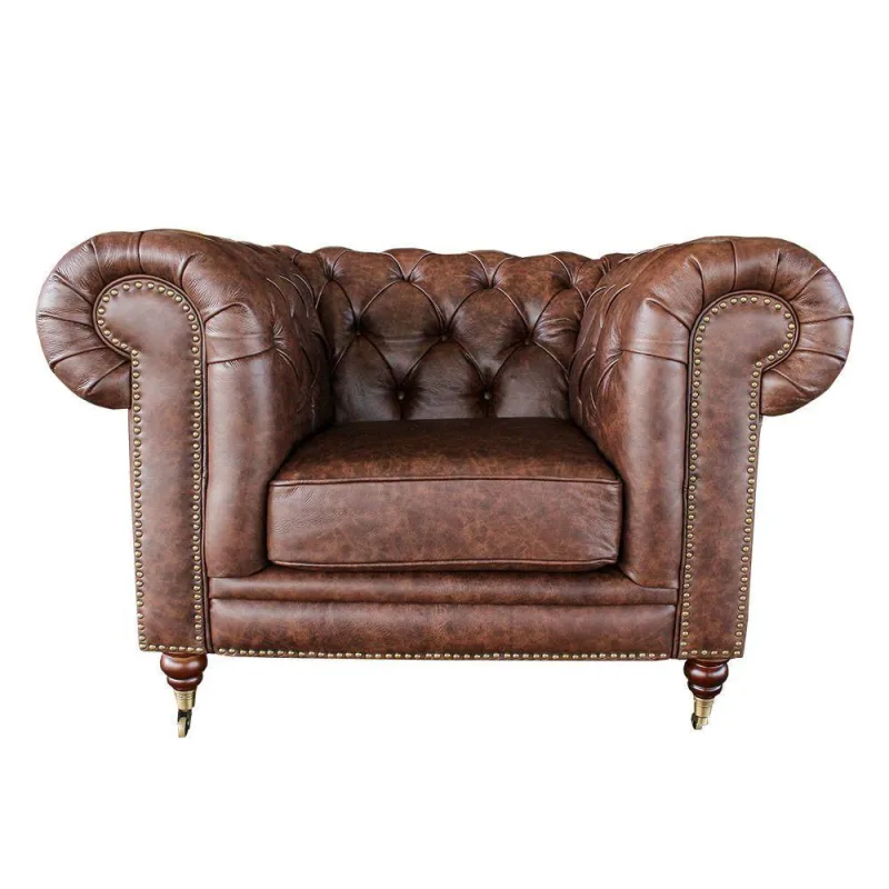 Poltrona Decorativa Chesterfield Duo Couro - Gran Belo