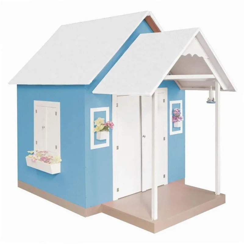 Casinha de Brinquedo com Telhado Branco e Azul Criança Feliz - Gran Belo