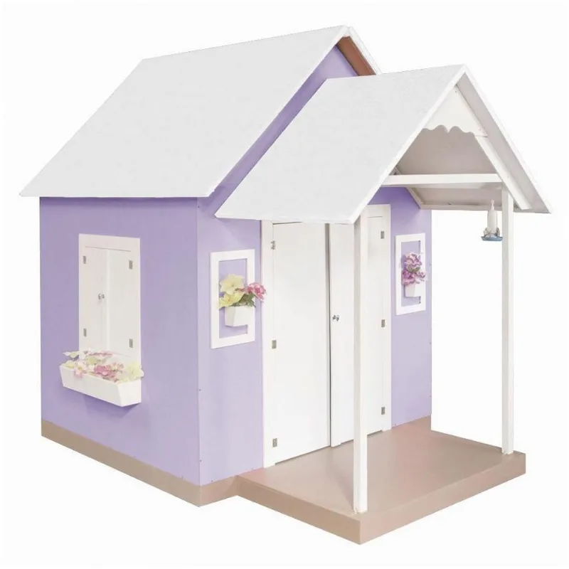 Casinha de Brinquedo Com Telhado Branco e lilás - Gran Belo