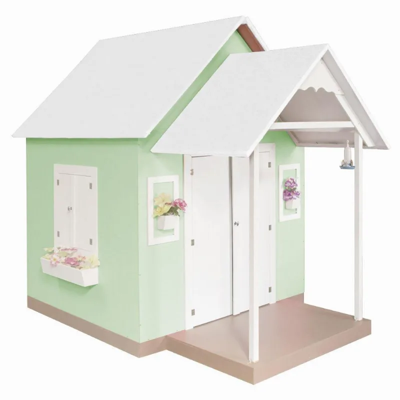 Casinha de Brinquedo com Telhado Branco Verde Criança Feliz - Gran Belo