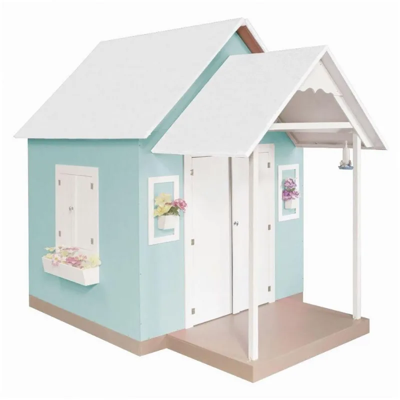 Casinha de Brinquedo com Telhado Branco/verde Água Criança Feliz - Gran Belo