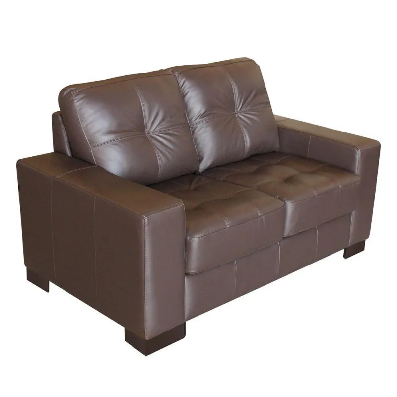 Sofá 2 Lugares Sala de Estar 150cm Milão Couro Chocolate Gran Belo - Gran Belo