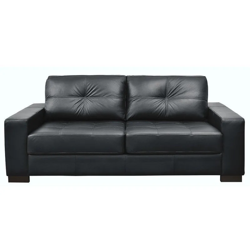 Sofá 2 Lugares Milão 150cm Couro Negro - Gran Belo