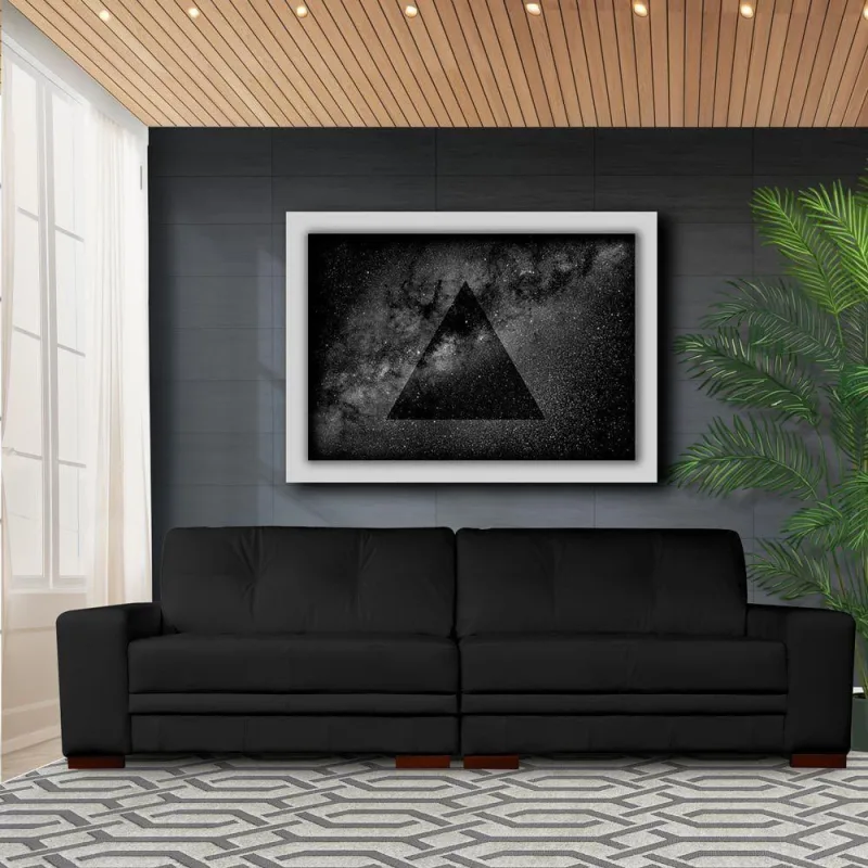 Sofá Milano G58 4 Lugares 280cm Preto Couro para Sala de Estar Gran Belo - Gran Belo