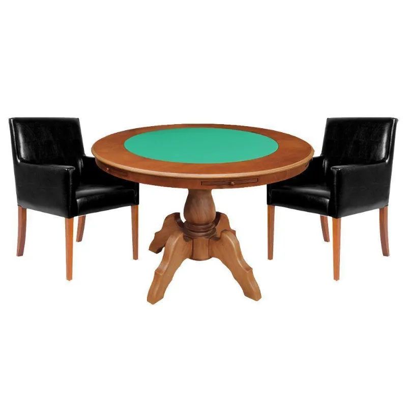 Mesa De Jogos Carteado Redonda Com 2 Cadeiras