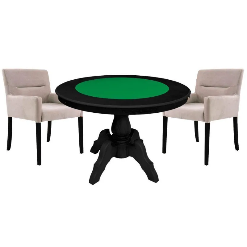 Mesa De Jogos Carteado Redonda Com 2 Cadeiras