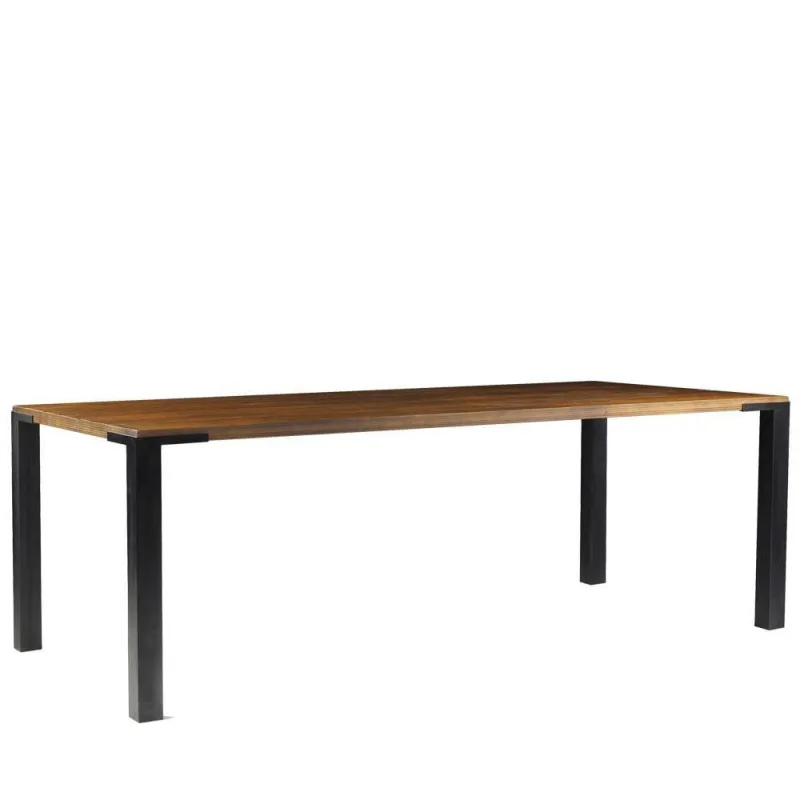 Mesa Sala de Jantar Bladel 160cm Madeira Maciça Rustic Brown - Gran Belo - Móveis