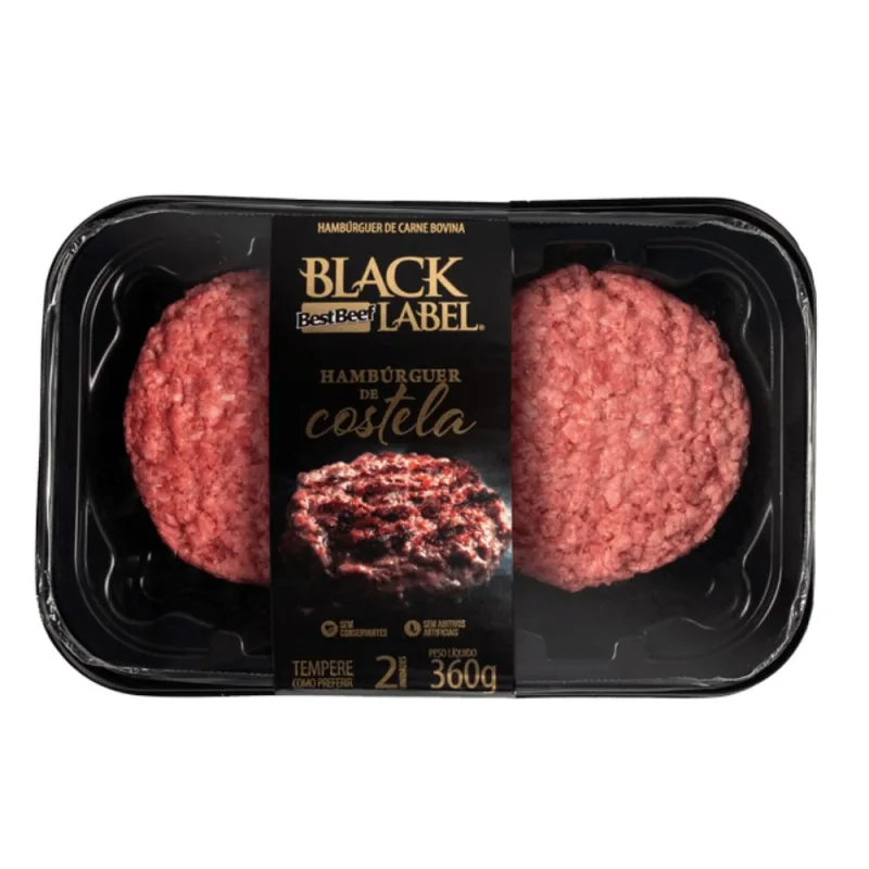 Hambúrguer Gourmet de Costela Black Label 360g - Black Label