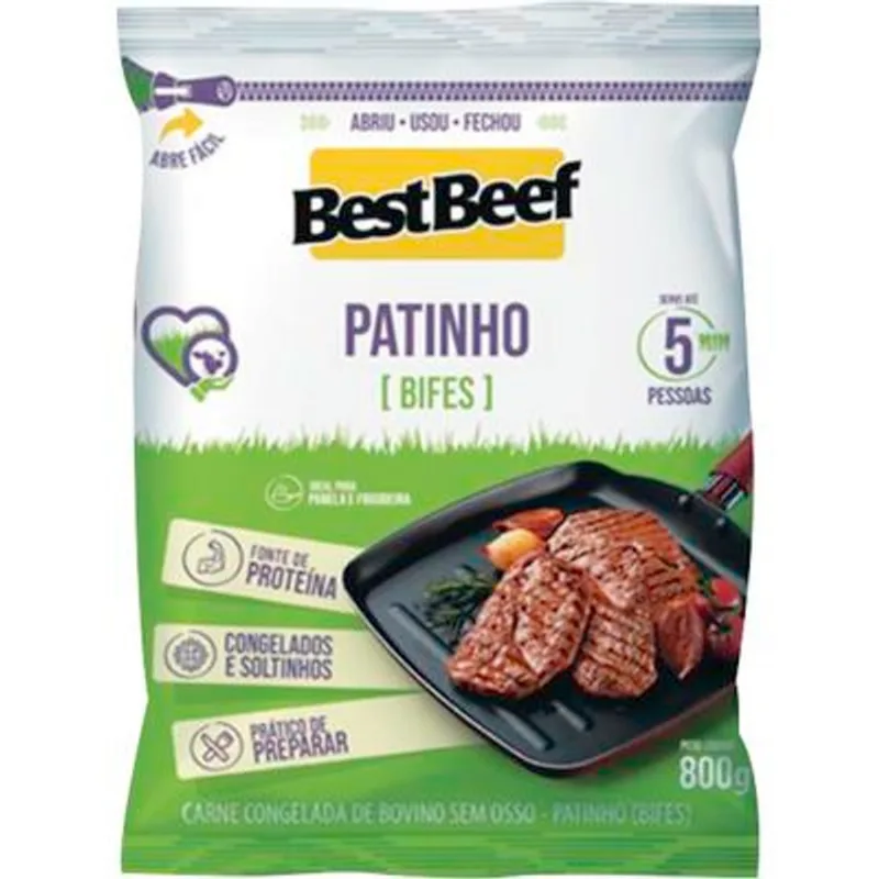 Carne Bovina Patinho Best Beef Congelada Bifes 800g