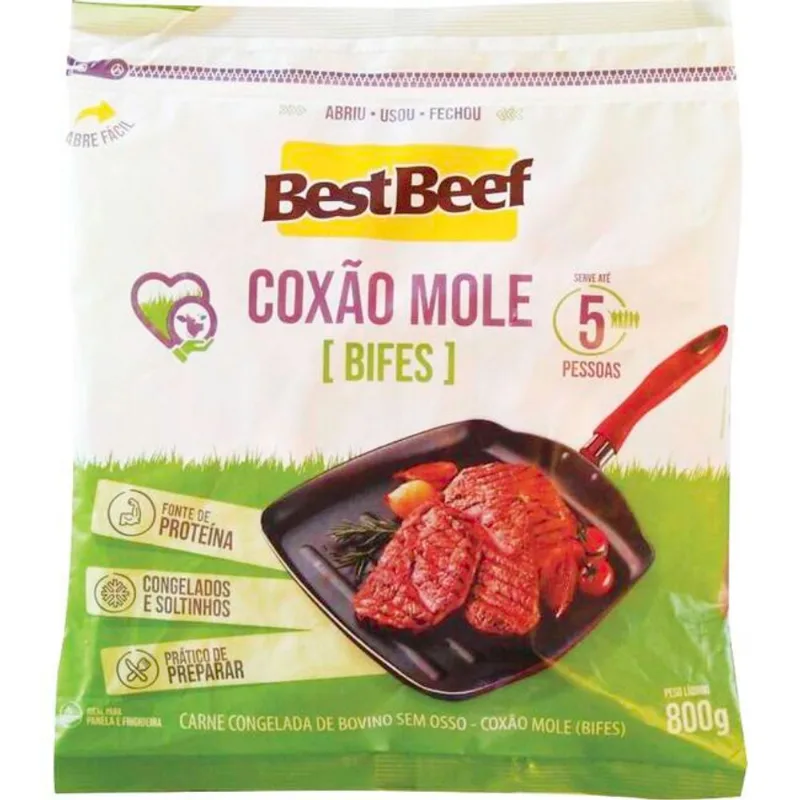 Carne Bovina Coxão Mole Best Beef Congelada Bifes 800g