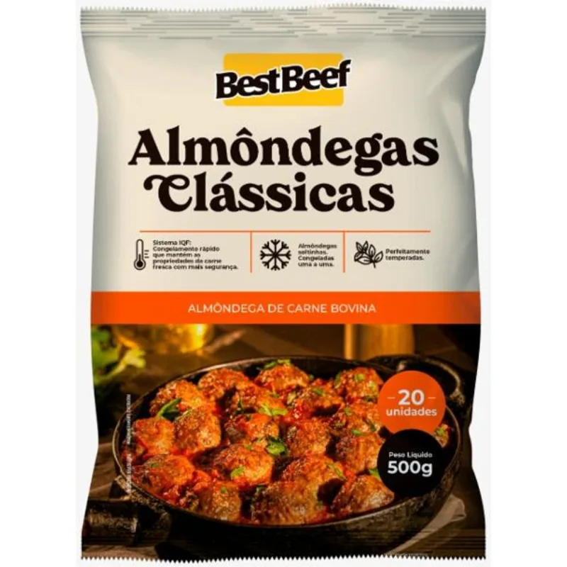 Almondega Bovina Congelada Best Beef Pacote 500g