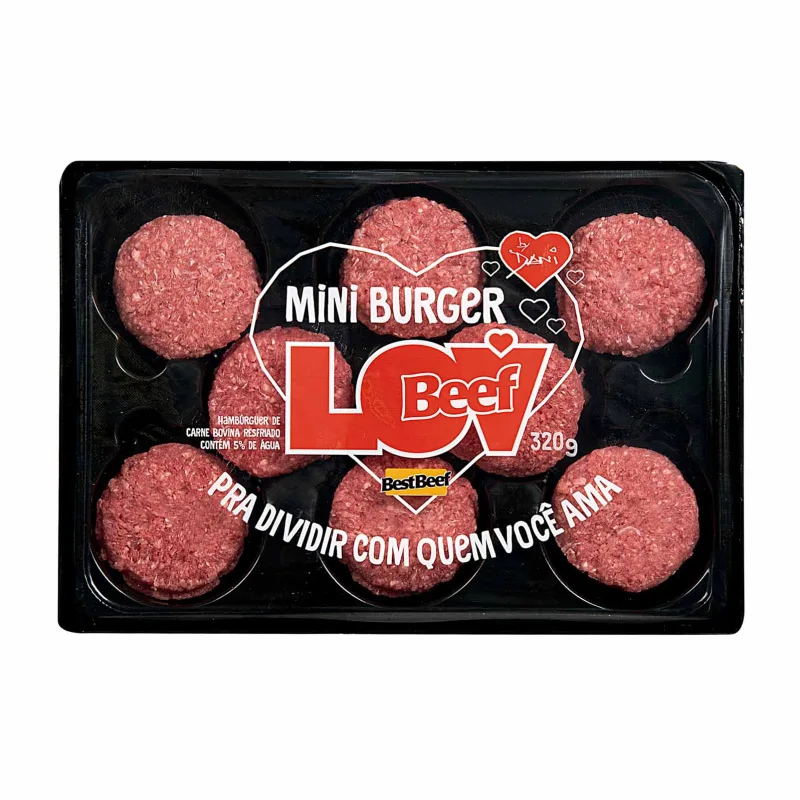 Hambúrguer Bovino Mini LovBeef 320g - LovBeef