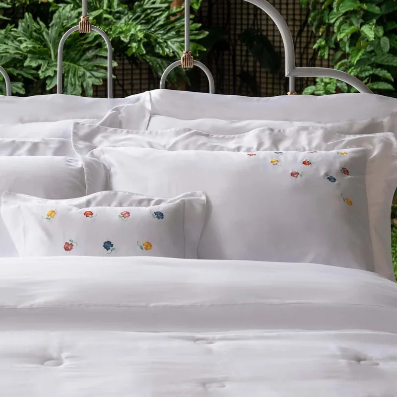 Jogo De Cama Queen 300 Fios Florzinha - Marken Fassi Branco