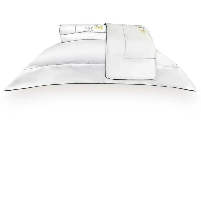 Jogo De Cama Casal 300 Fios Sereno Marken Fassi Branco/verde