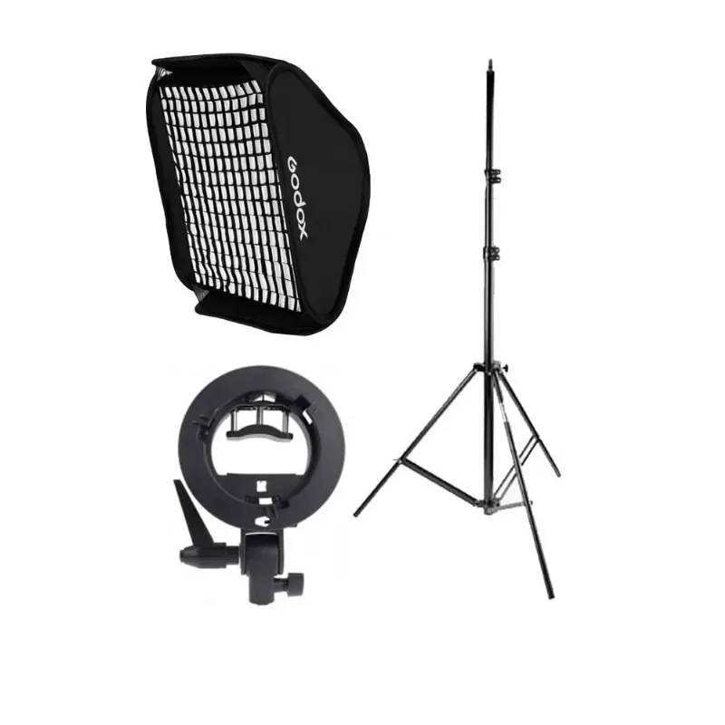 Softbox Godox 60x60cm Com Grid E Suporte Bowens + Tripé