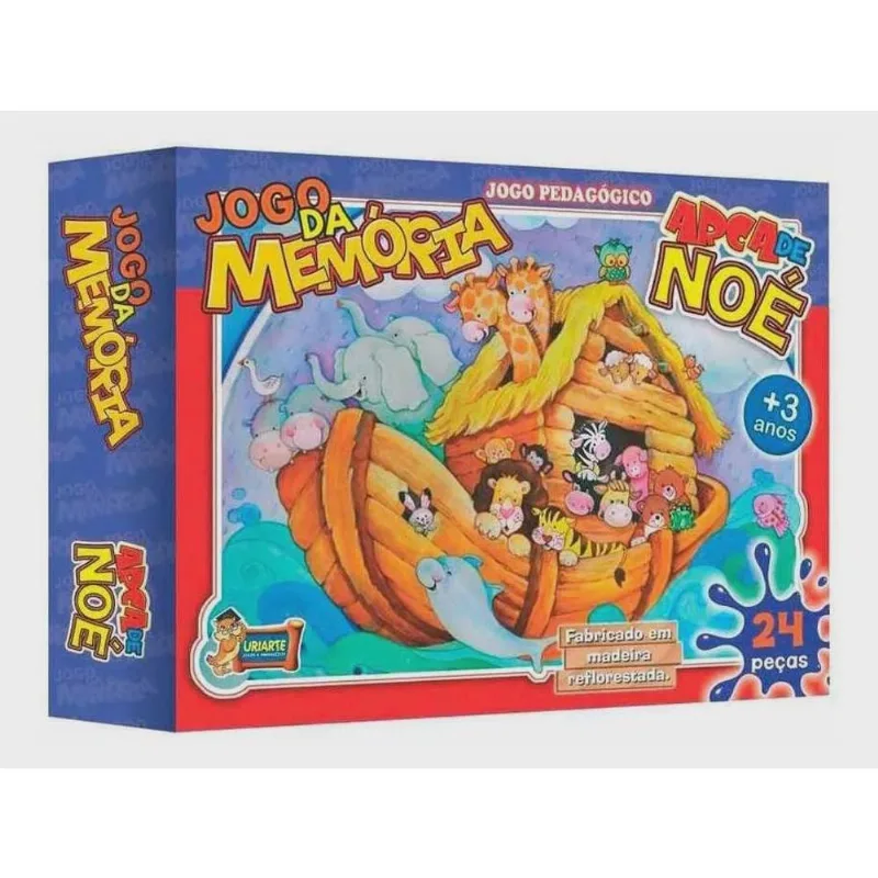 Jogo da memória arca de noé 24 pçs pedagógico educativo mdf
