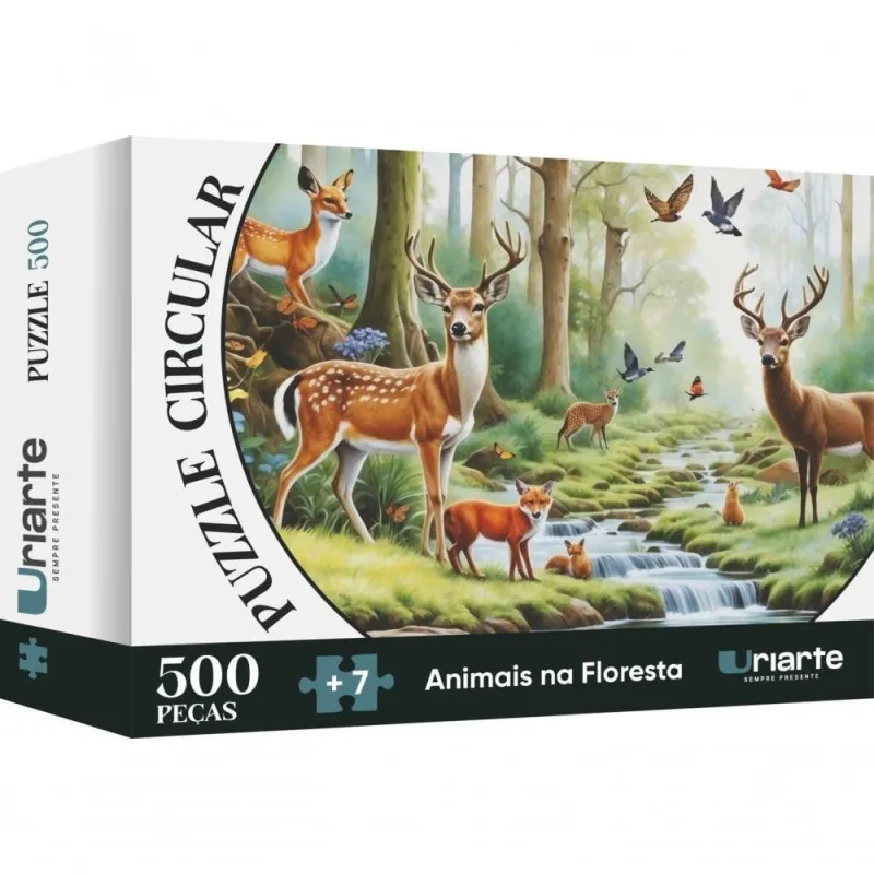 Quebra Cabeça Puzzle 4880 Circular 500 Peças Animais da Floresta Verde Uriarte - URIARTE