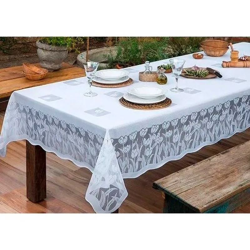 Toalha de Mesa Retangular Rendhac Tulipa 160x220cm