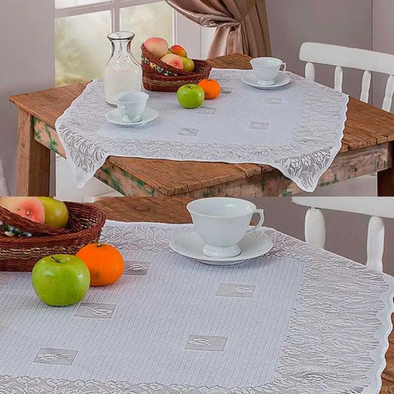 Toalha de Chá Rendada Coleção Tulipa 78x78cm Rendhac