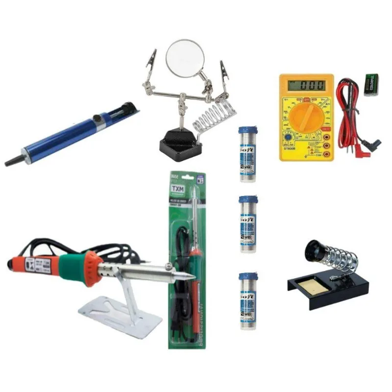 Kit Ferramentas Eletrônicas Lupa Multímetro Solda 127v 60w