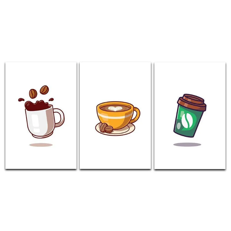Kit Placas Quadros Decorativos 3 Peças 20x30 Cafezinho
