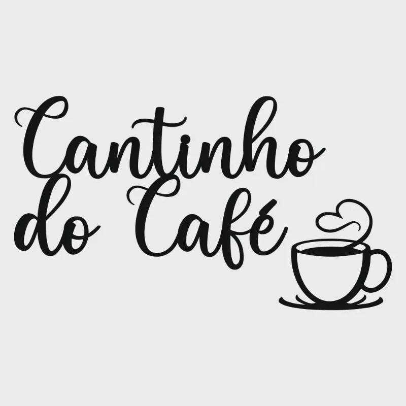 Cantinho do Café 3D em mdf 3mm Fita Autoadesiva Preto Fosco