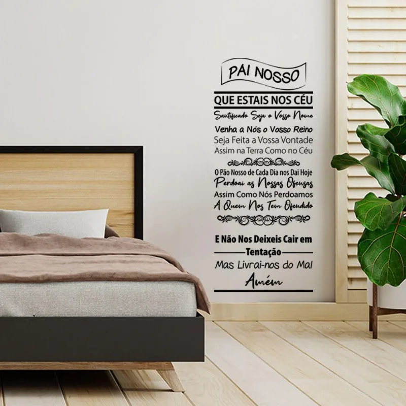 Adesivo Decorativo Papel Parede Quarto Sala Oração Pai Nosso