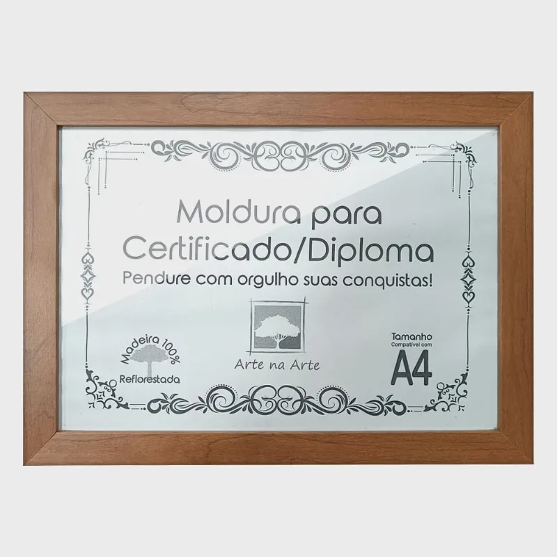 Diplomas Premium Madeira A4 com Tela de Acetato e mdf