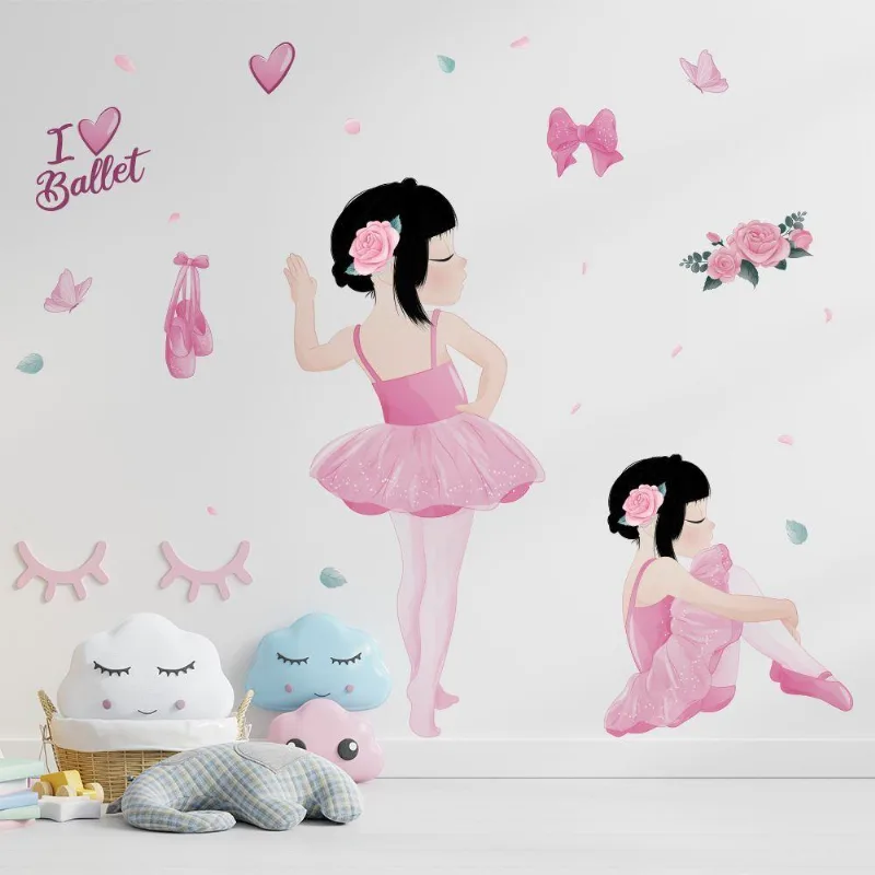 Adesivo De Parede Bailarina Love Ballet Titulo Modelo 3